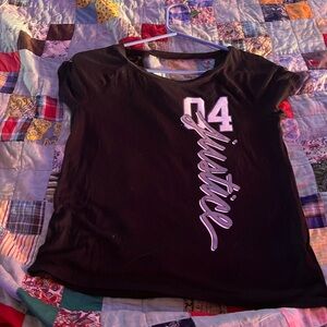 Justice Black Graphic Tee for Kids